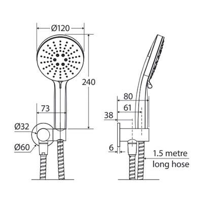 FIENZA EMPIRE SLIM HAND SHOWER CHROME
