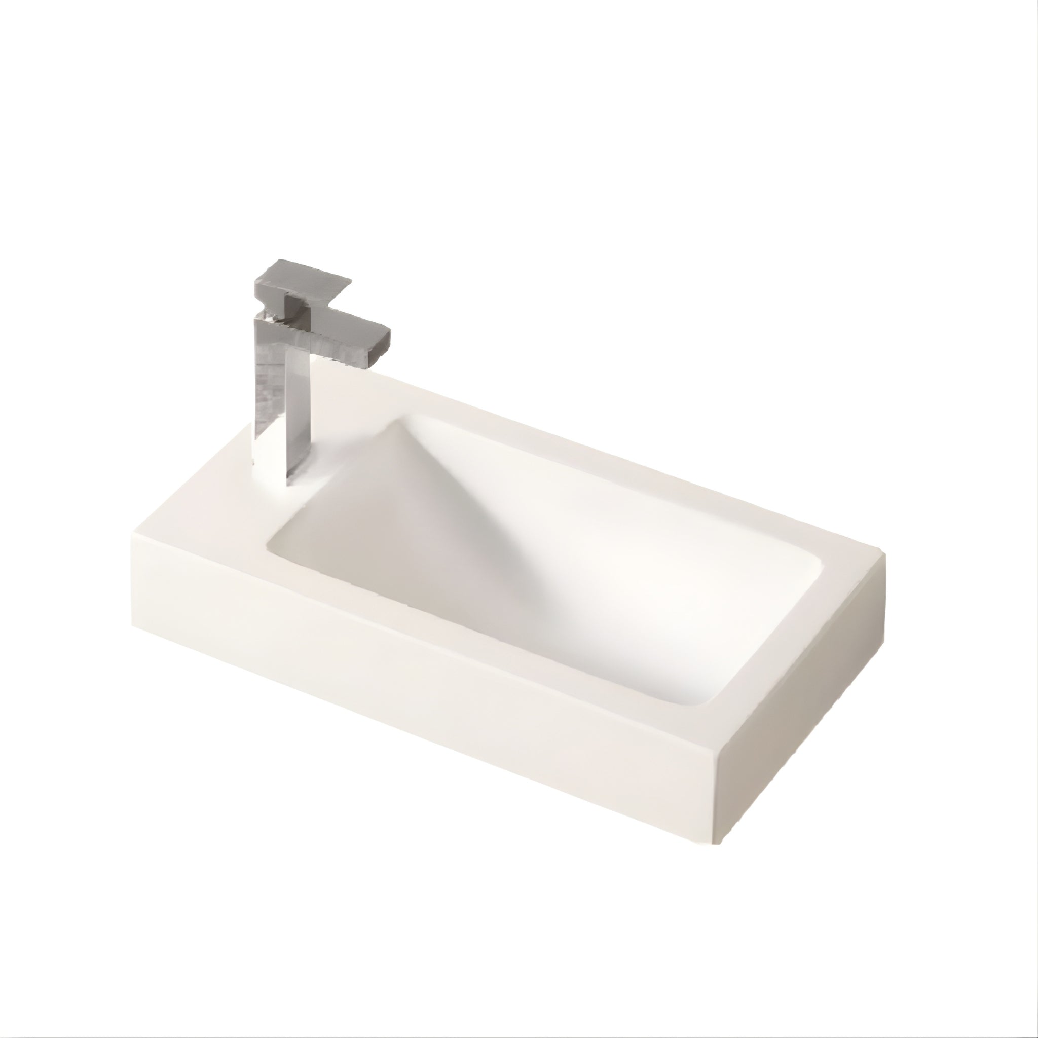 POSEIDON GLOSS WHITE SINGLE BOWL POLY VANITY TOP 450MM