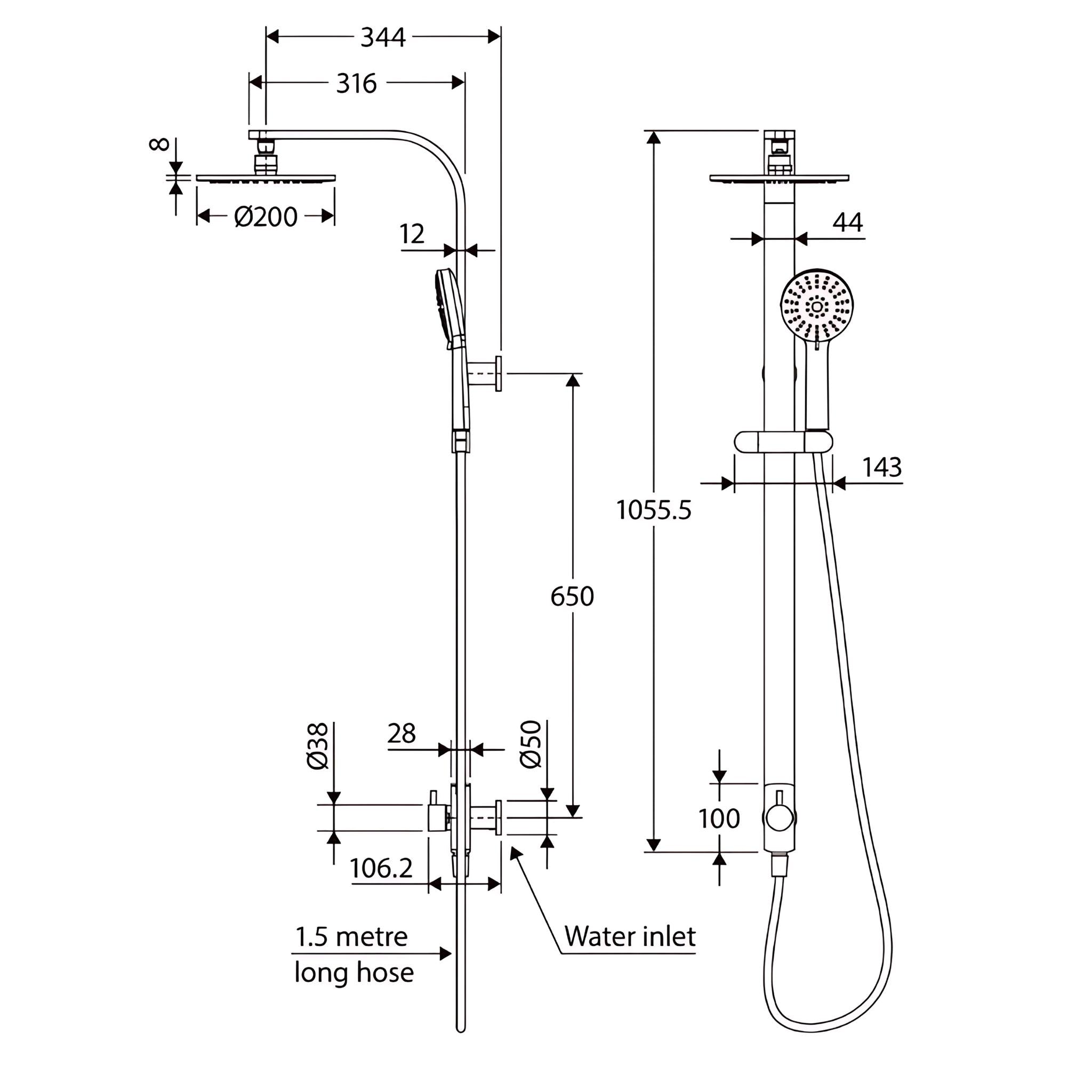 FIENZA EMPIRE TWIN SHOWER CHROME