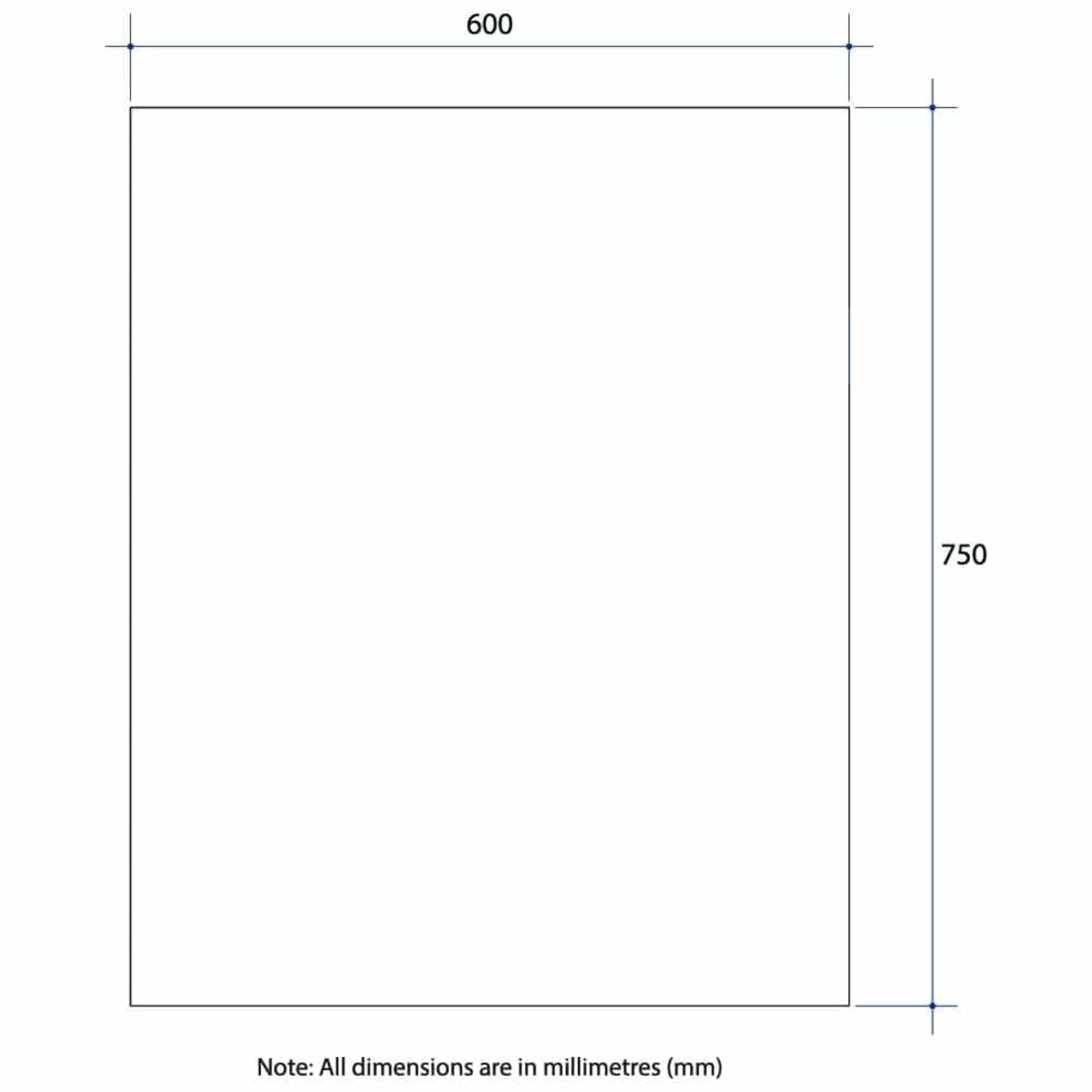 THERMOGROUP ABLAZE RECTANGLE POLISHED EDGE MIRROR WITH DEMISTER 600X750MM