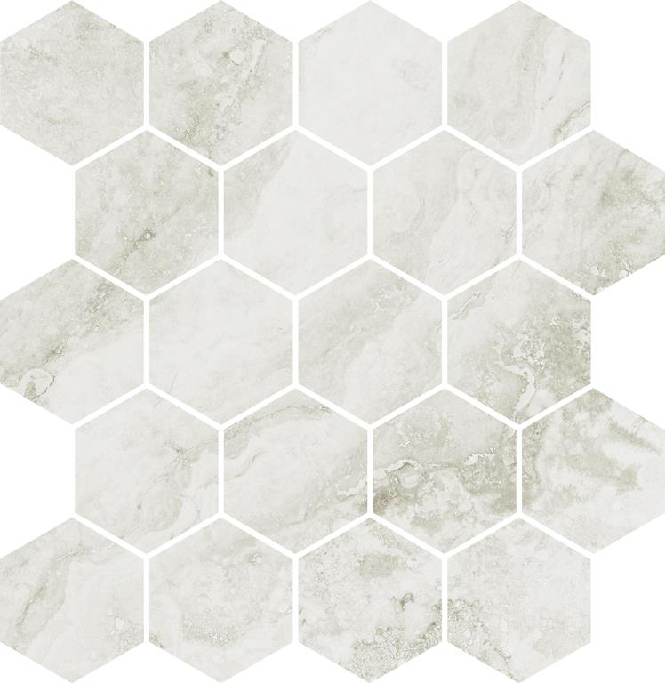 MUSES IMPERIAL STONE IVORY FELLTEC 300X330MM HEXAGON MOSAIC TILE (PER BOX)