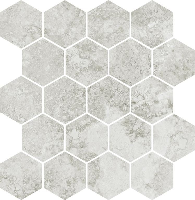 MUSES IMPERIAL STONE BEIGE FELLTEC 300X330MM HEXAGON MOSAIC TILE (PER BOX)