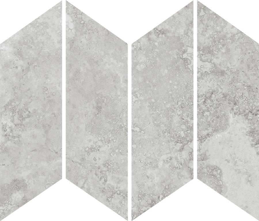 MUSES IMPERIAL STONE LIGHT GREY FELLTEC 73X260MM CHEVRON MOSAIC TILE (PER BOX)