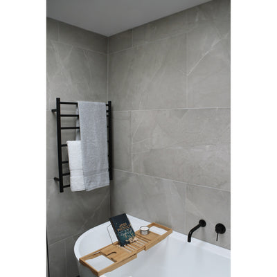 THERMOGROUP ROUND LADDER HEATED TOWEL RAIL MATTE BLACK 600MM