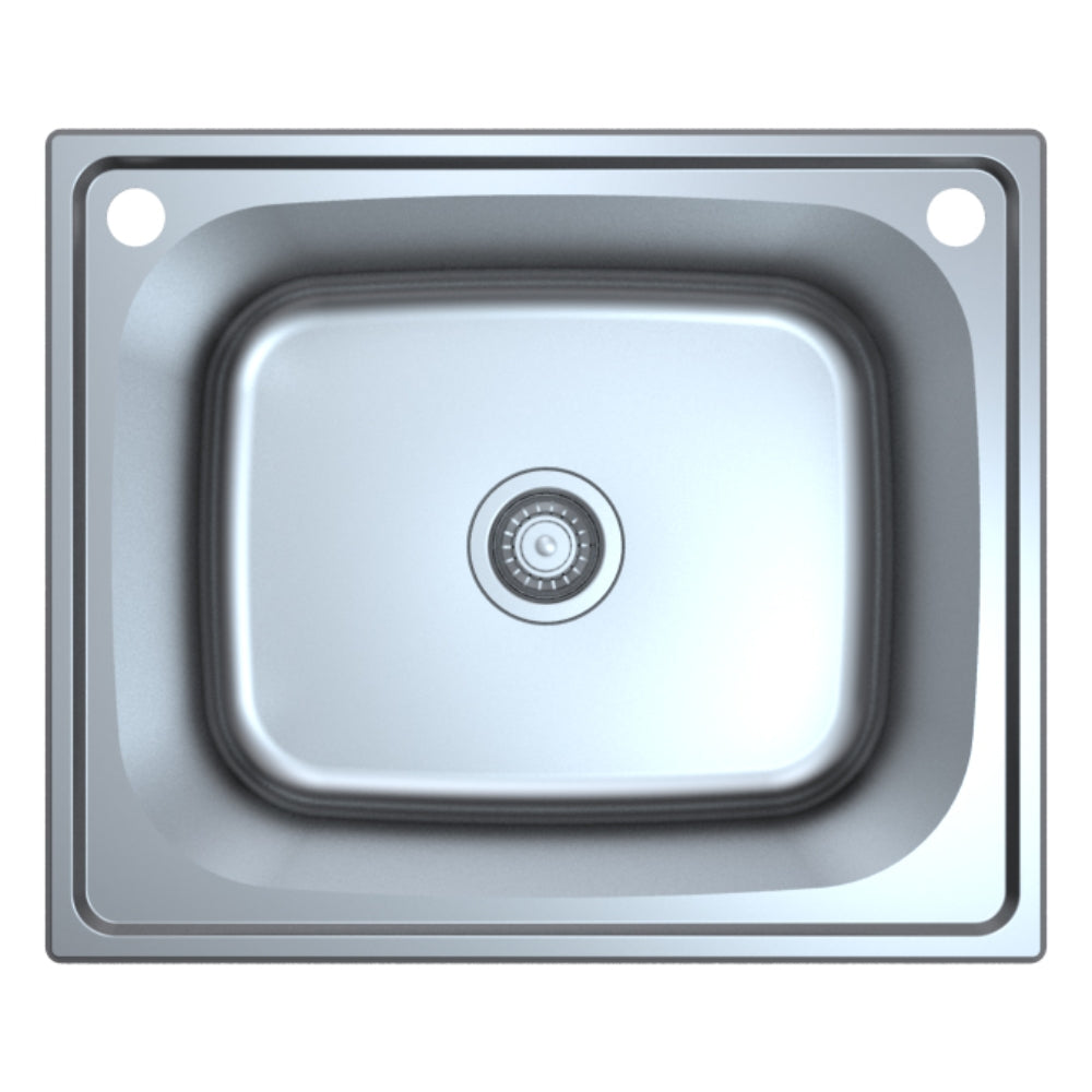 IKON OTUS SINGLE BOWL ABOVE MOUNT LAUNDRY SINK STAINLESS STEEL 600MM