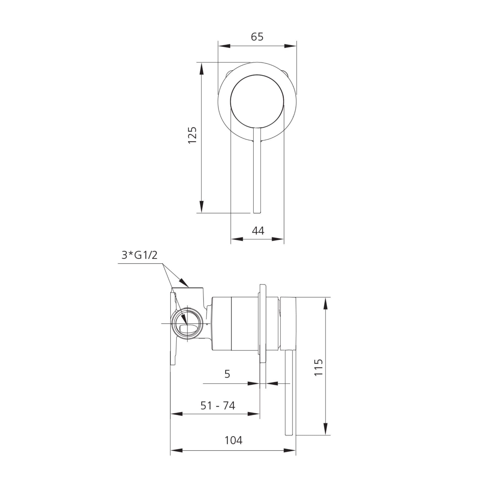 OLIVERI VENICE LEAD FREE WALL MIXER 125MM CHROME