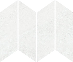MUSES ARDESIA IVORY FELLTEC 73X260MM CHEVRON MOSAIC TILE (PER BOX)