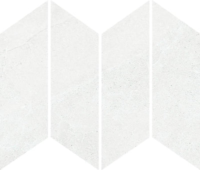 MUSES ARDESIA IVORY FELLTEC 73X260MM CHEVRON MOSAIC TILE (PER BOX)