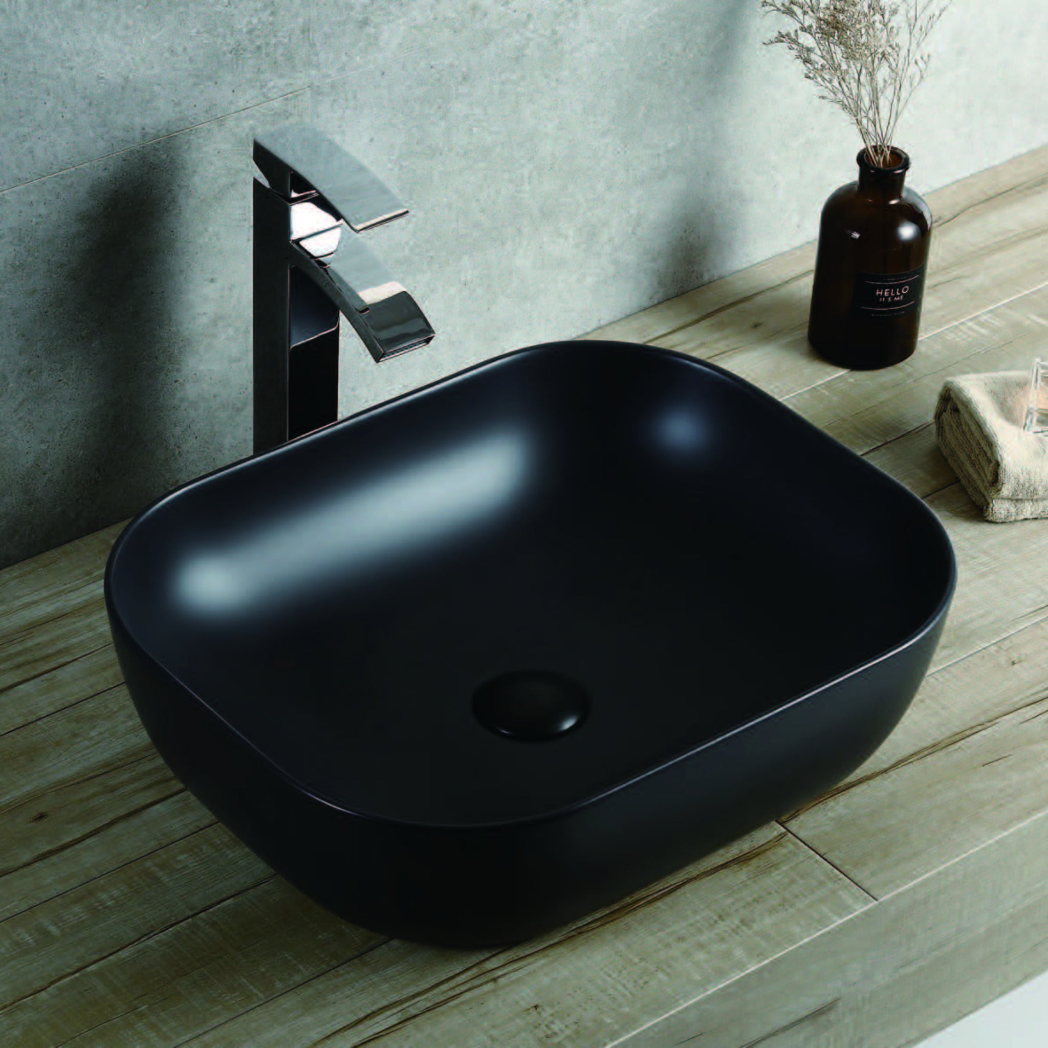 BTH ABOVE COUNTER CERAMIC ARTISTIC BASIN BLACK 495MM