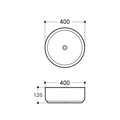 RIVA 499 FLUTED ABOVE COUNTER BASIN GLOSS WHITE 400MM