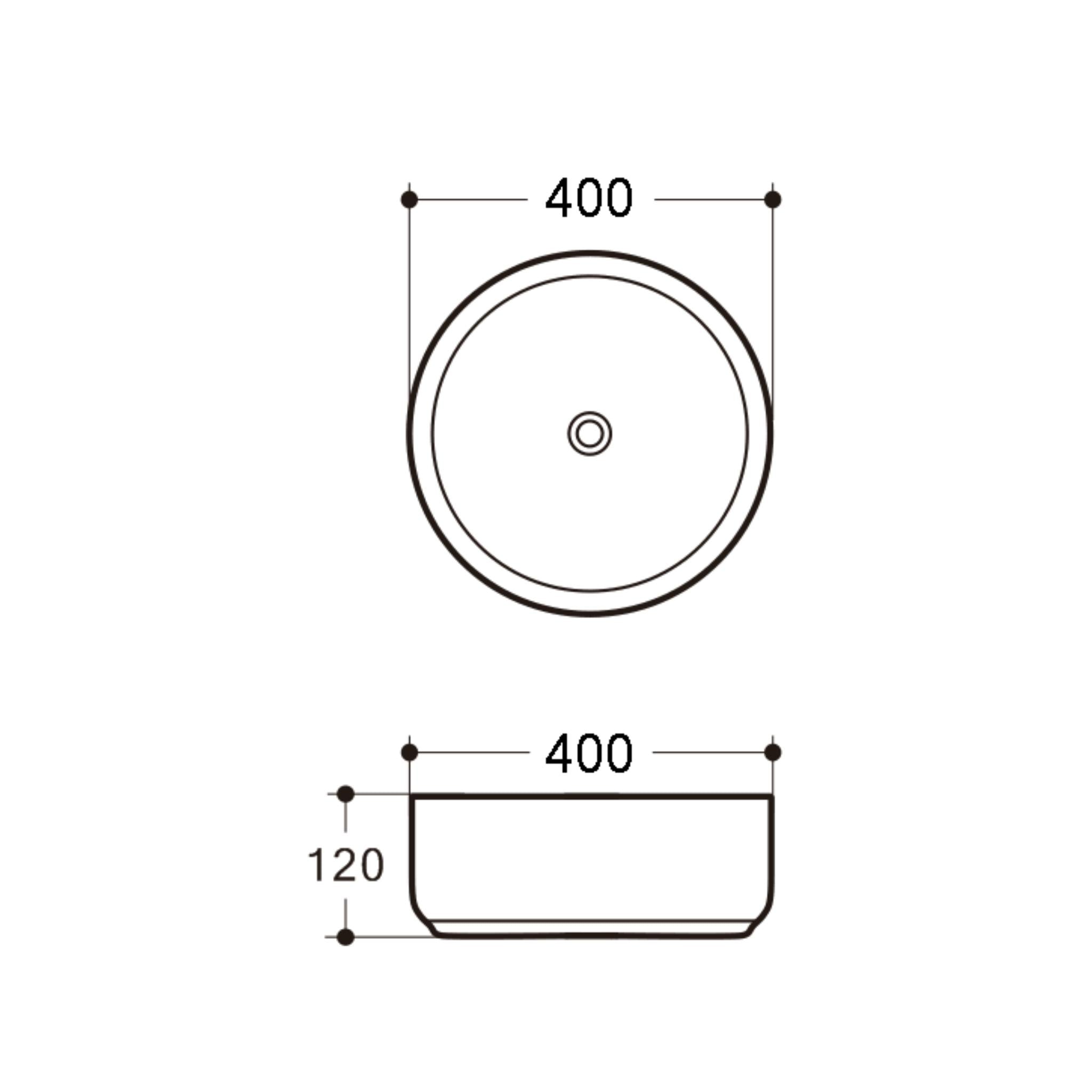 RIVA 499 FLUTED ABOVE COUNTER BASIN GLOSS WHITE 400MM