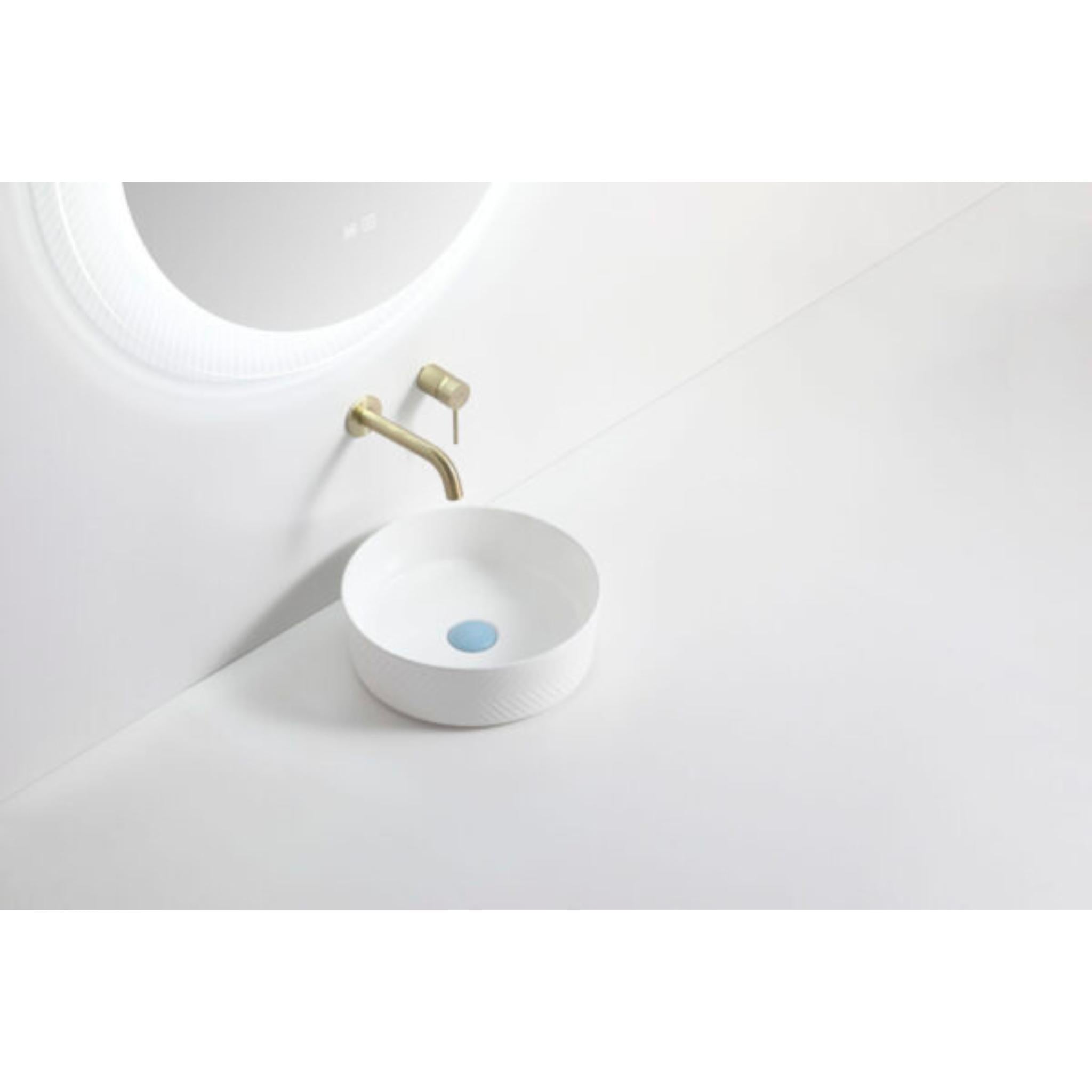 RIVA 499 DIAGONAL PATTERN ABOVE COUNTER BASIN GLOSS WHITE 360MM
