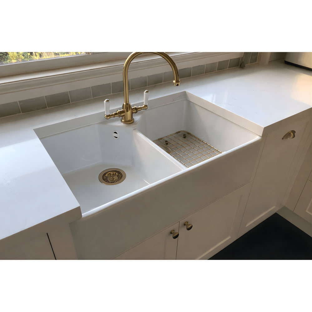 TURNER HASTINGS CHESTER LEFT HAND SIDE PROTECTIVE STAINLESS STEEL GRID 405MM BRUSHED BRASS