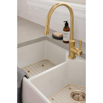 TURNER HASTINGS CHESTER LEFT HAND SIDE PROTECTIVE STAINLESS STEEL GRID 405MM BRUSHED BRASS