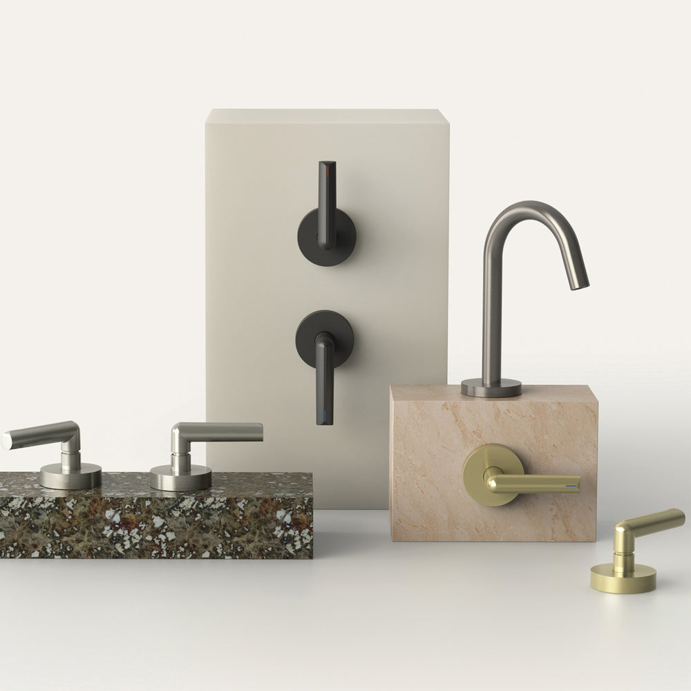 PHOENIX VIVID SLIMLINE LEAD FREE PLUS LEVER WALL TOP ASSEMBLIES EXTENDED SPINDLES BRUSHED NICKEL
