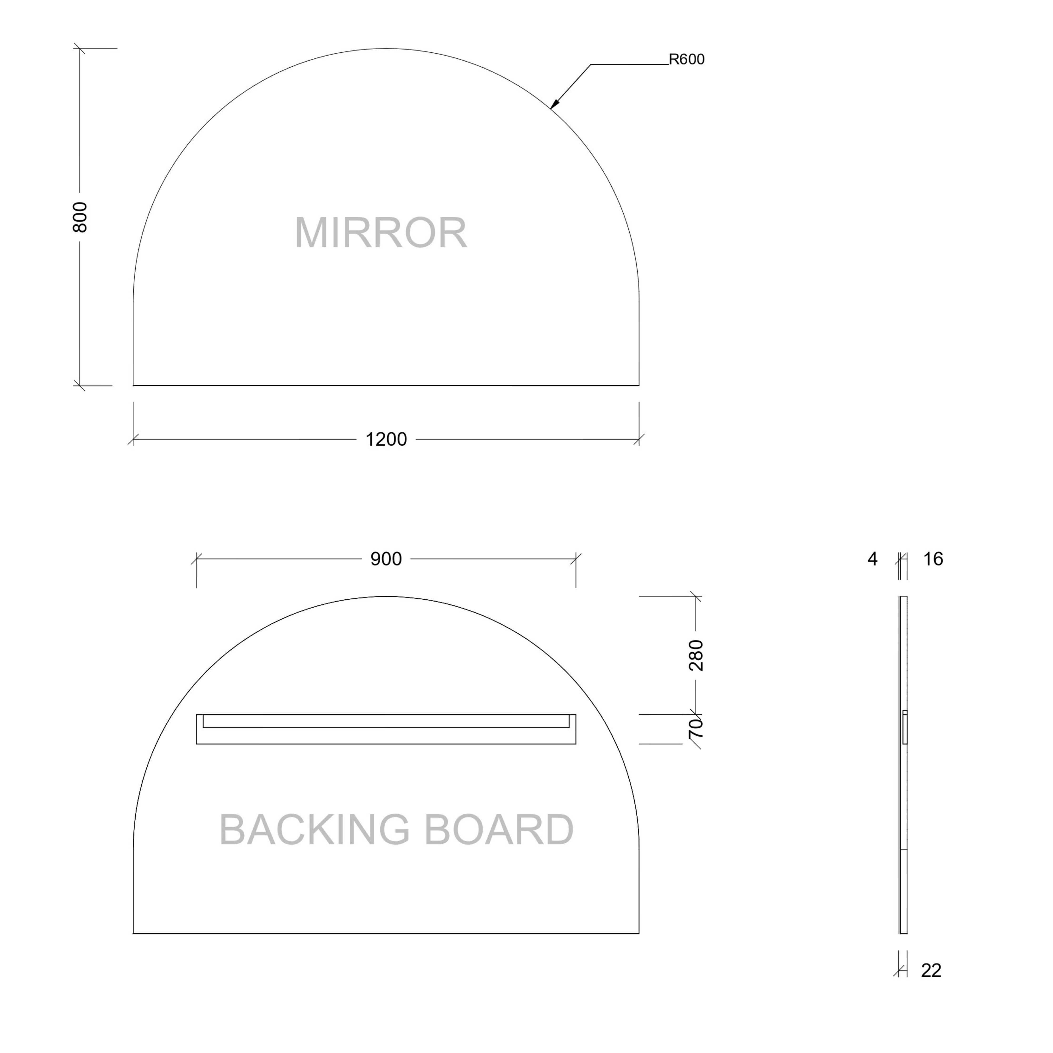 TIMBERLINE MELODY CUSTOM MIRROR 1200X800MM