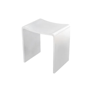 THERMOGROUP WILLOW SOLID SURFACE SHOWER STOOL 400MM WHITE