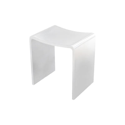 THERMOGROUP WILLOW SOLID SURFACE SHOWER STOOL 400MM WHITE