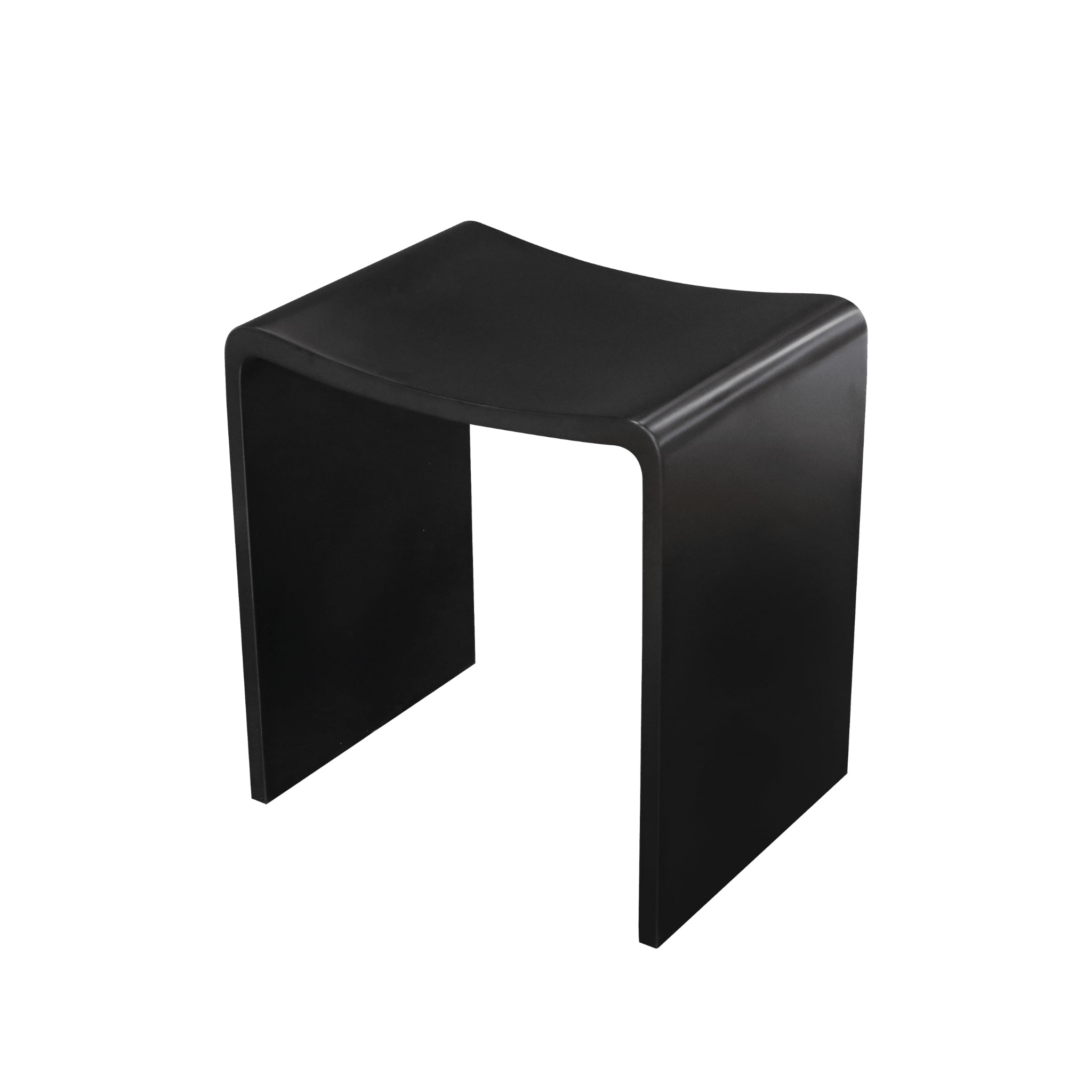THERMOGROUP WILLOW SOLID SURFACE SHOWER STOOL 400MM BLACK