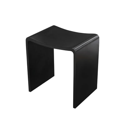 THERMOGROUP WILLOW SOLID SURFACE SHOWER STOOL 400MM BLACK