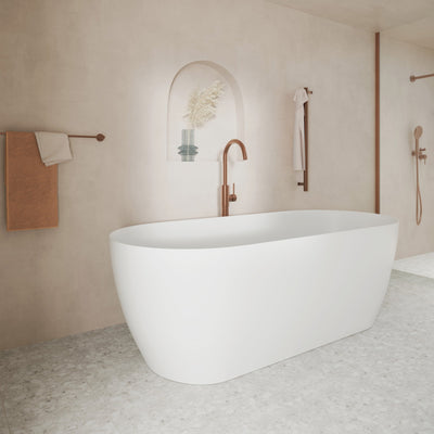 FIENZA KAYA SOLID SURFACE FREESTANDING BATHTUB MATTE WHITE (AVAILABLE IN 1500MM AND 1700MM)