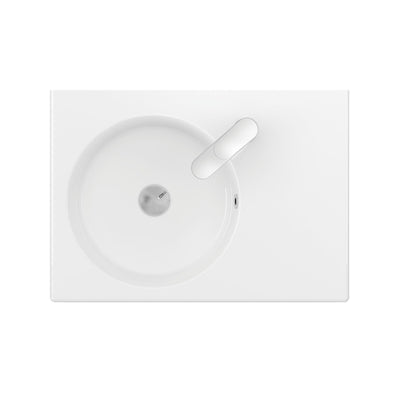 FIENZA REBA WALL HUNG LEFT-HAND BASIN WITH TAPHOLE GLOSS WHITE 600MM