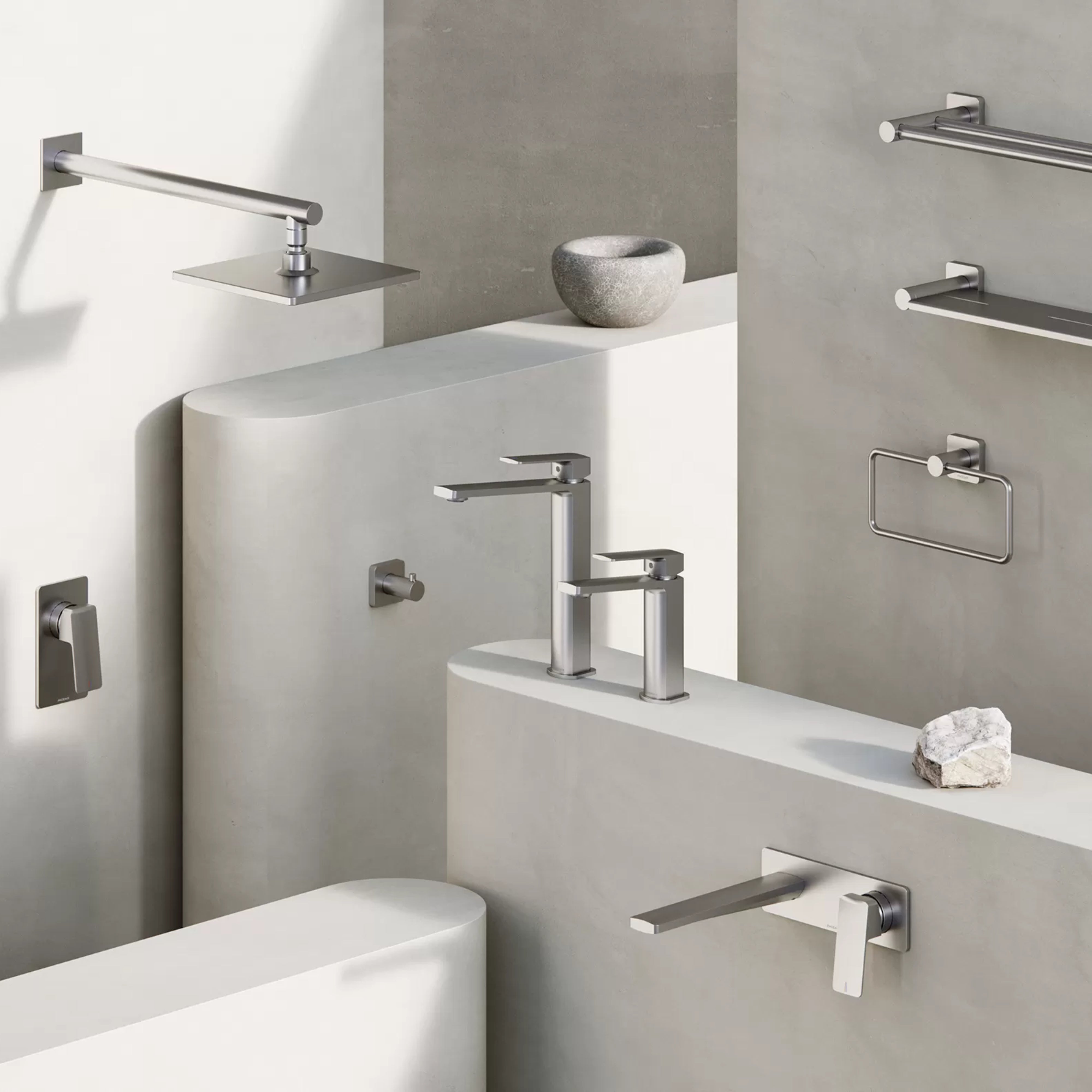 PHOENIX ENVIRO316 LEAD FREE SHOWER / WALL MIXER 140MM STAINLESS STEEL