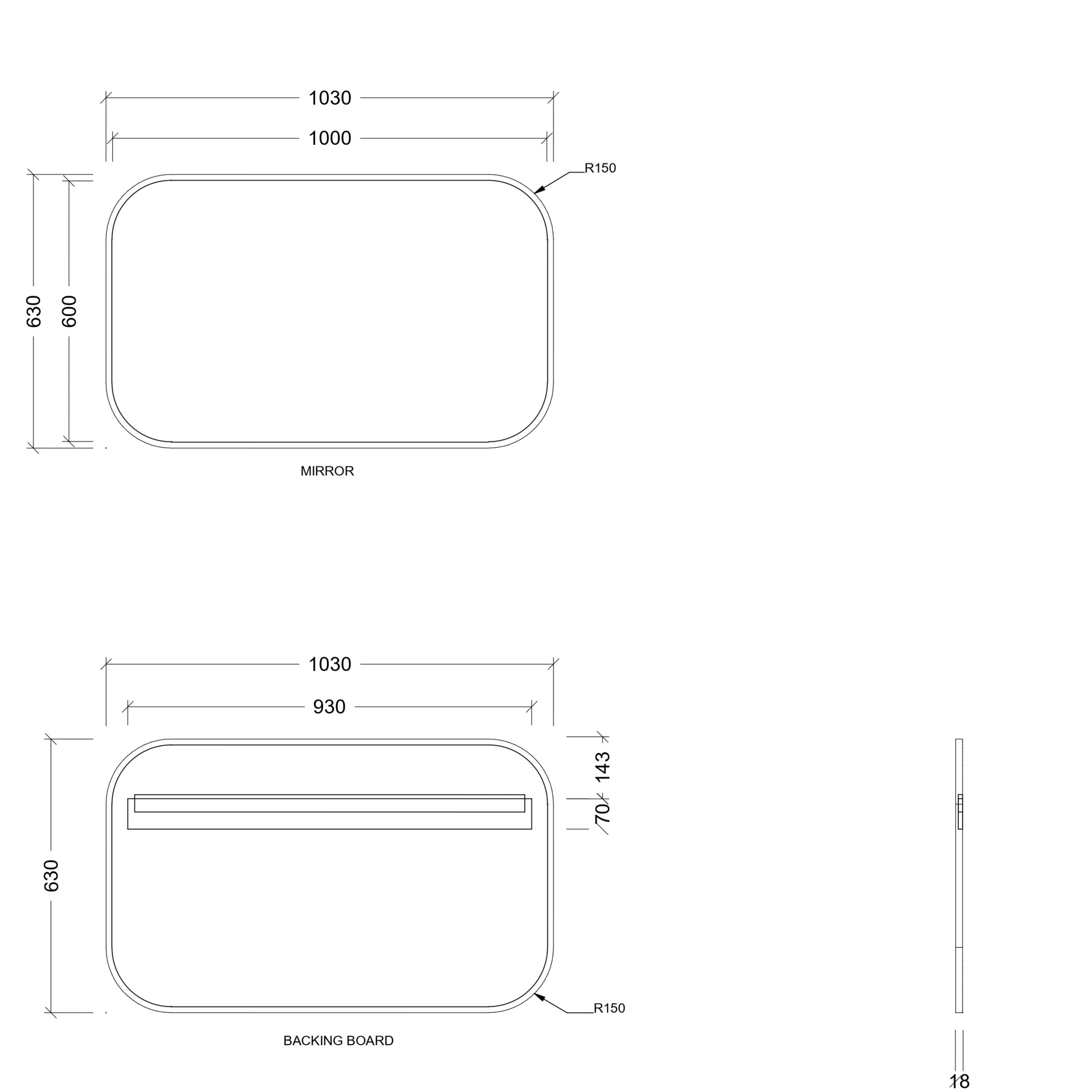 TIMBERLINE JAZZ ARCH FRAME CUSTOM MIRROR (ALL SIZING)