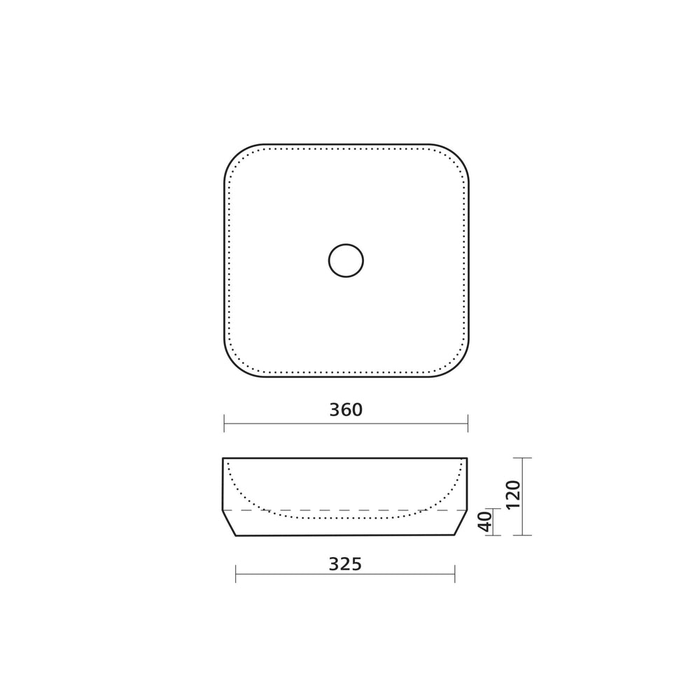 SEIMA LIMNI 360 ABOVE COUNTER BASIN GLOSS WHITE 360MM