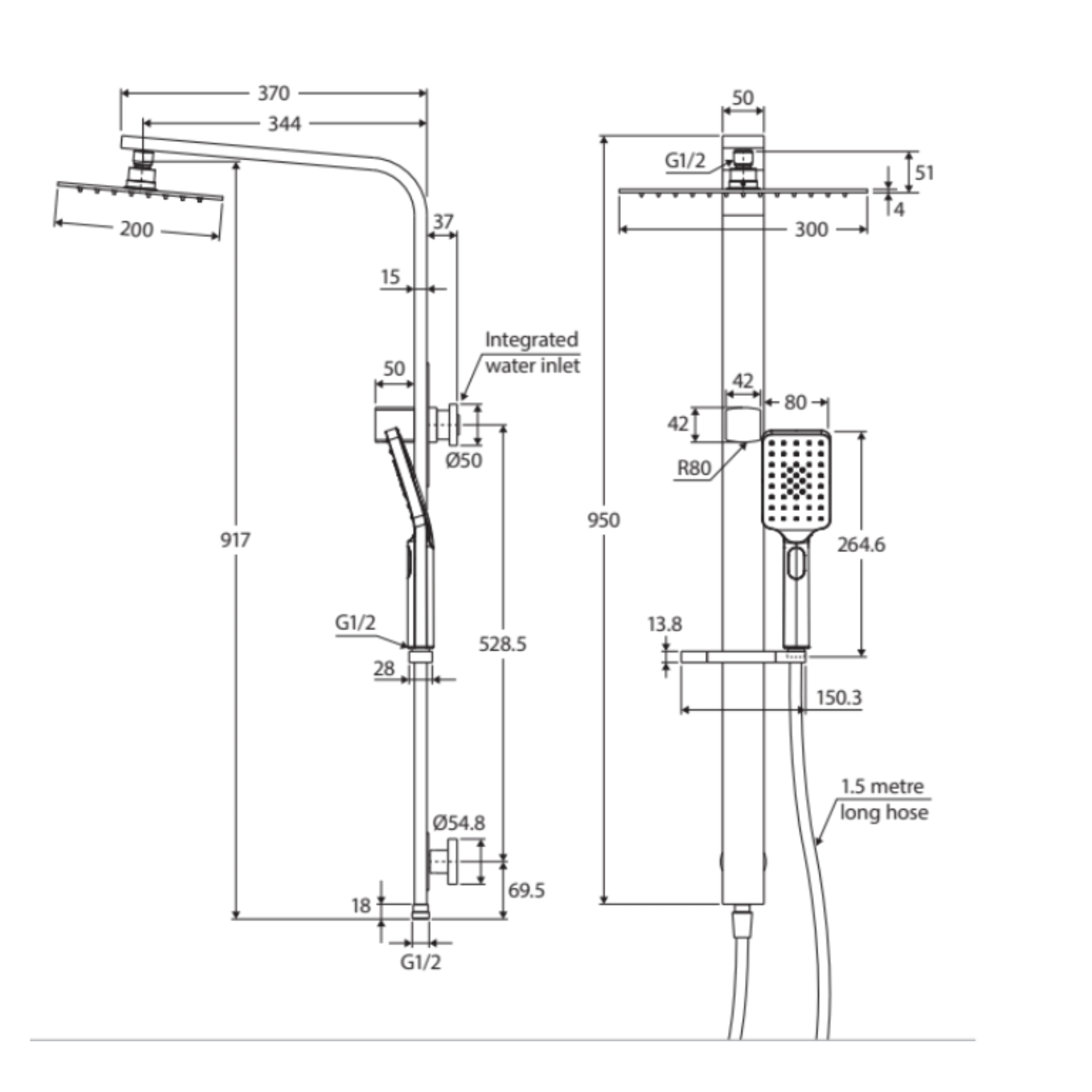 FIENZA TONO DELUXE TWIN SHOWER CHROME