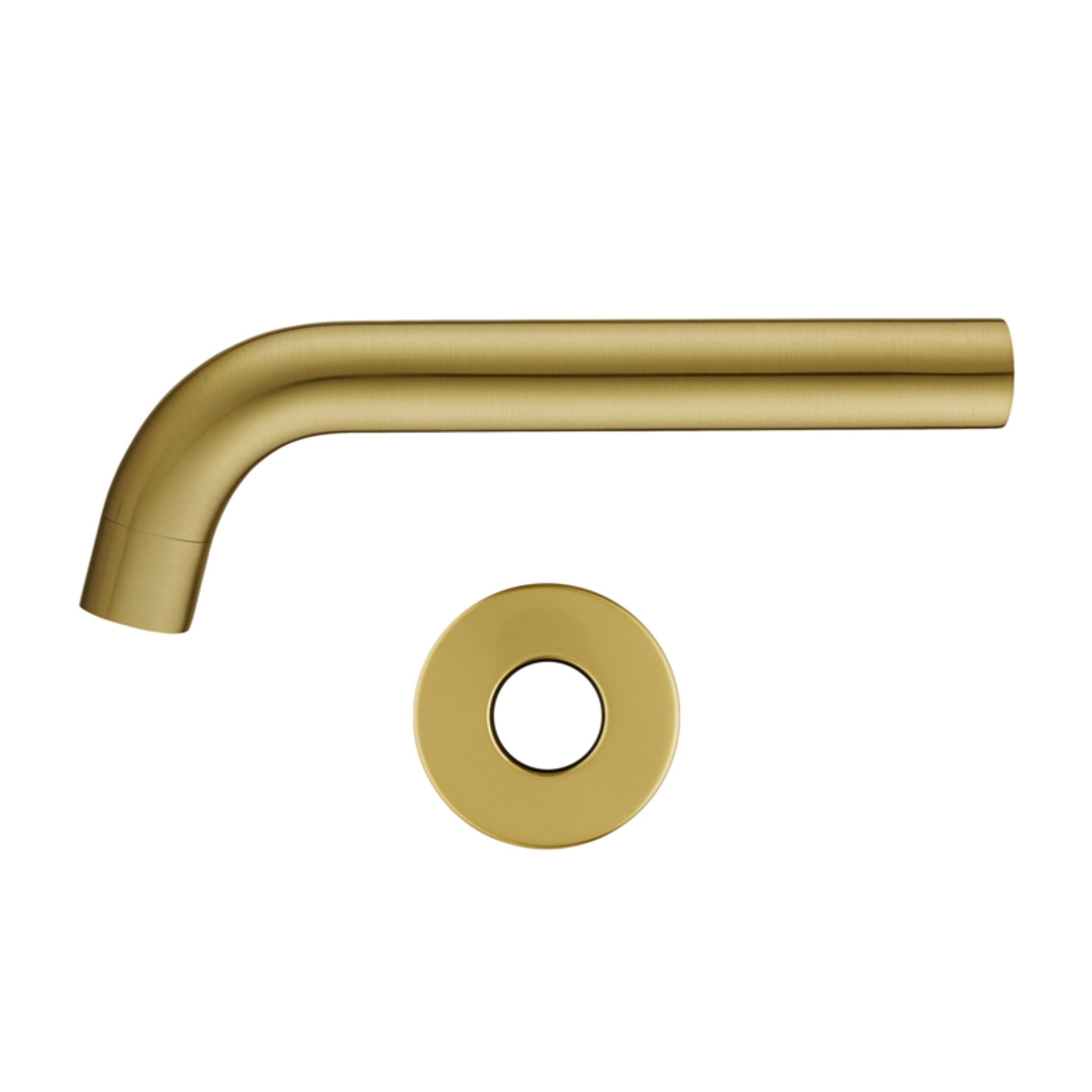 AQUAPERLA LUCID PIN WALL BATH SPOUT 195MM BRUSHED BRASS