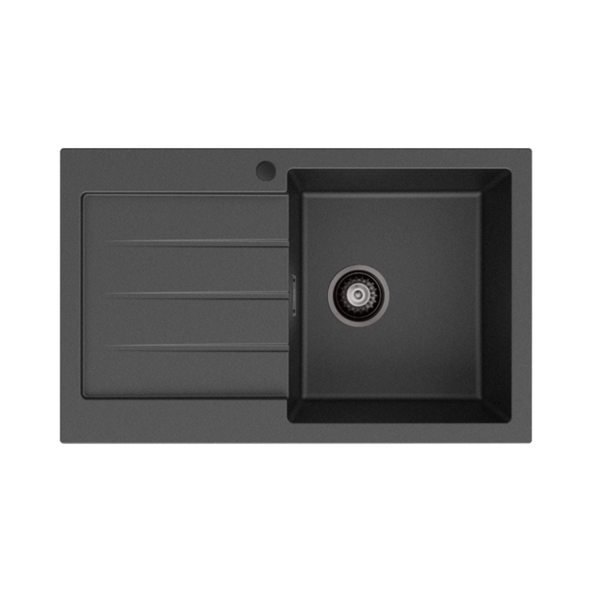 FIENZA KURO SINGLE BOWL KITCHEN SINK WITH DRAINER AND TAP HOLE 800MM