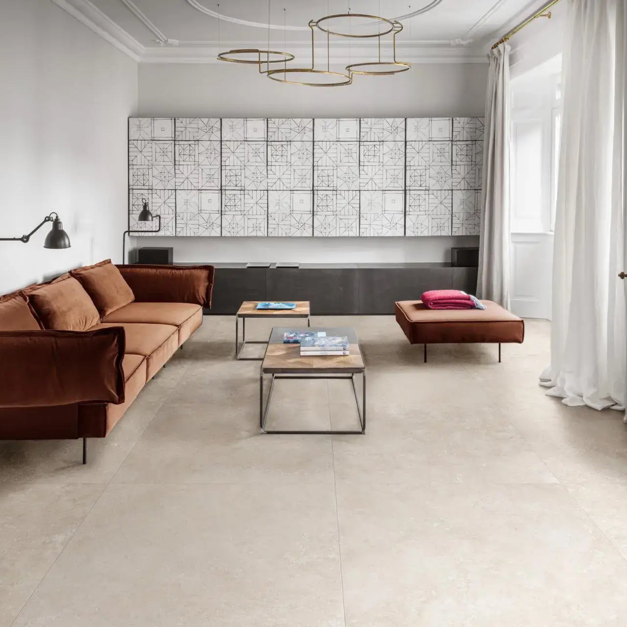 MARAZZI FABULA TRAVERTINO CROSS BIANCO NATURALE 1000X1000MM SQUARE TILE (PER BOX)