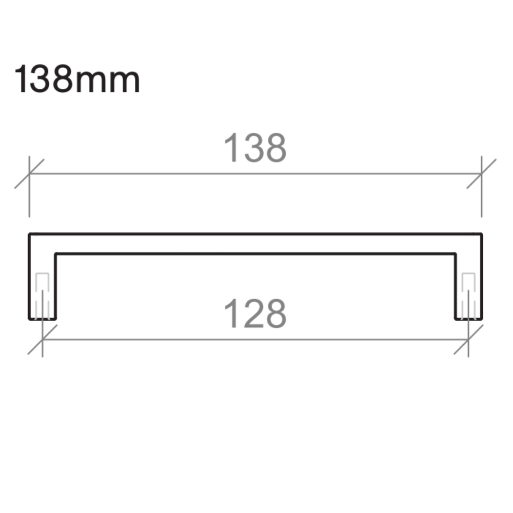 TIMBERLINE D HANDLE CHROME (AVAILABLE IN 104MM, 138MM, 230MM, 361MM AND 457MM)