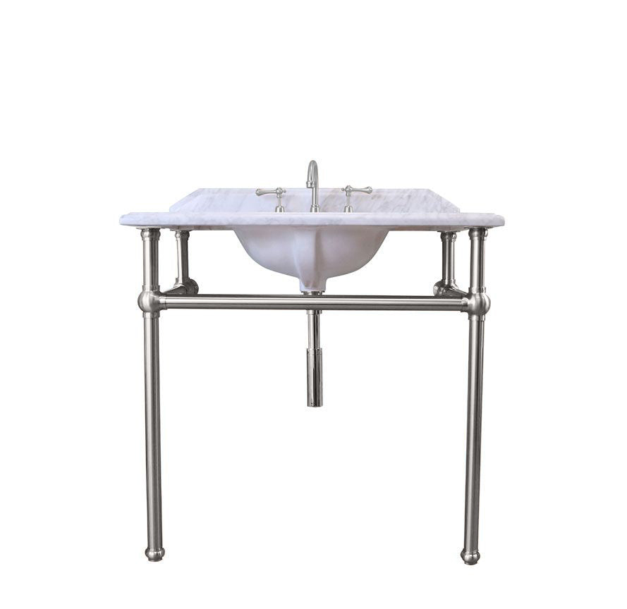 TURNER HASTINGS MAYER BASIN STAND WITH REAL CARRARA MARBLE TOP CHROME 900MM