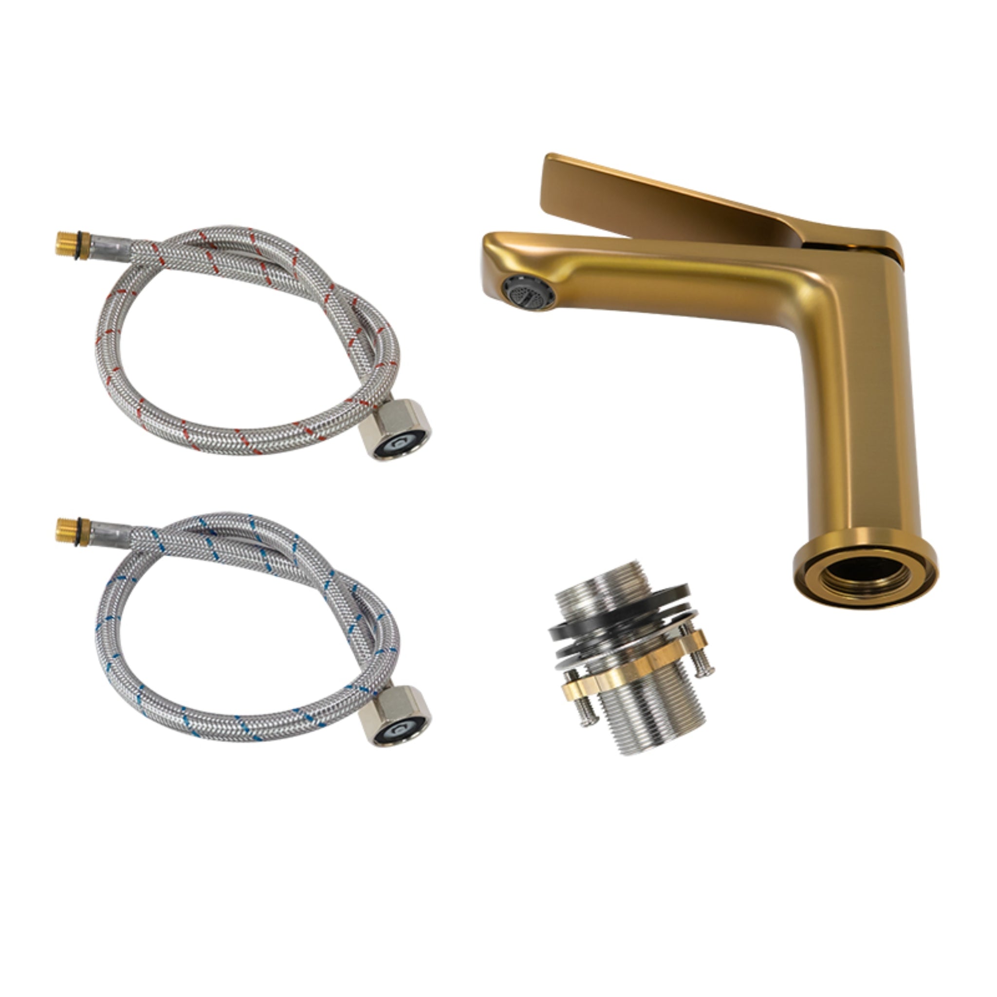 AQUAPERLA RUSHY BASIN MIXER 163MM BRUSHED BRASS