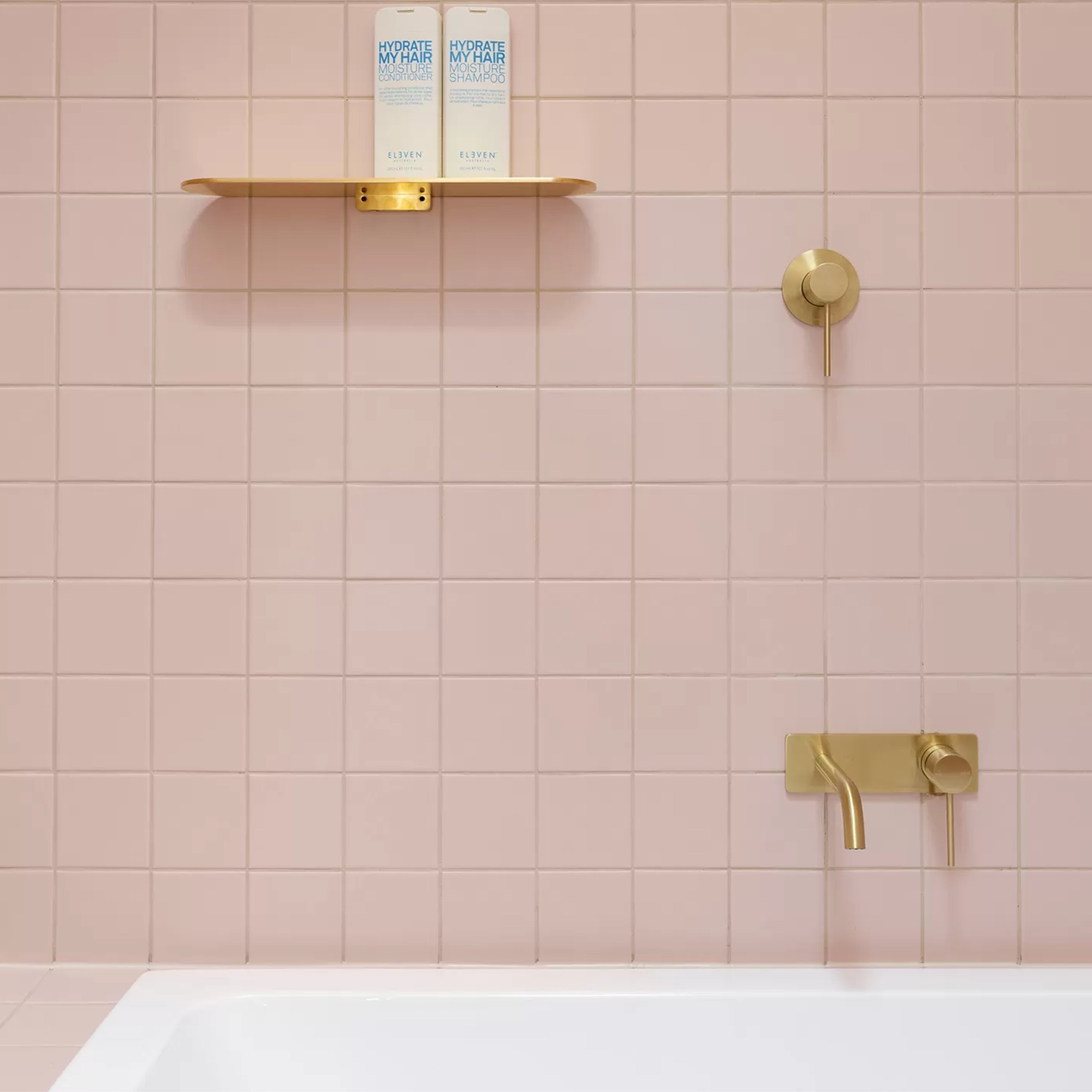 PHOENIX VIVID SLIMLINE SWITCHMIX LEAD FREE WALL BASIN AND BATH MIXER SET 180MM BRUSHED GOLD