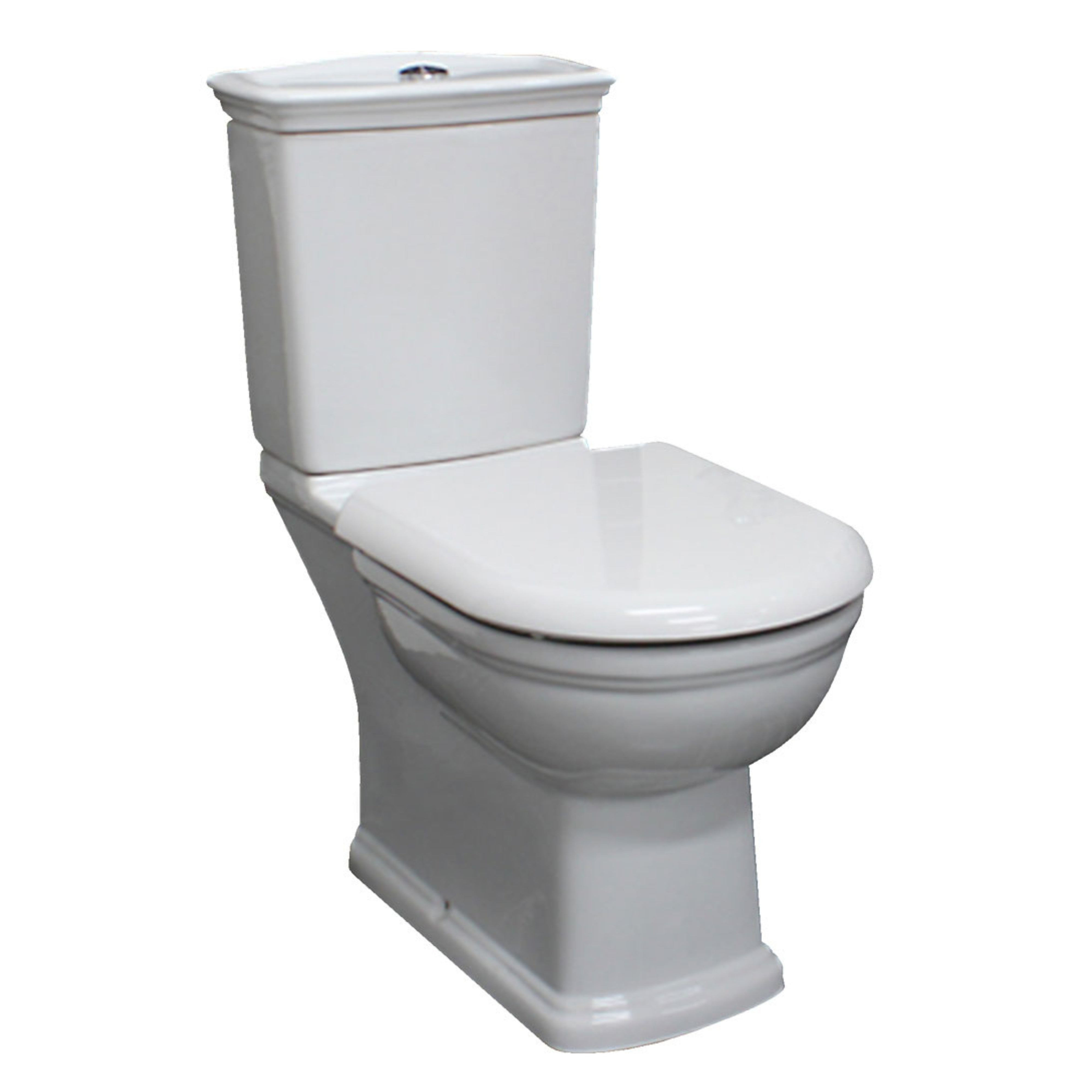 FIENZA RAK WASHINGTON CLOSE COUPLED TOILET SUITE ALPINE WHITE WITH P-TRAP