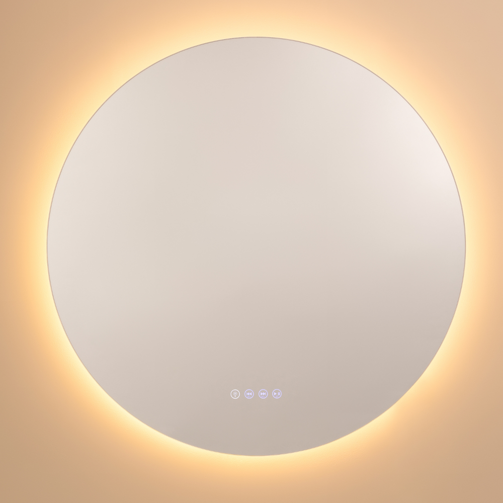 LUNARGLOW ECLIPSE ROUND 3 COLOUR LIGHTS FRAMELESS LED MIRROR 750MM