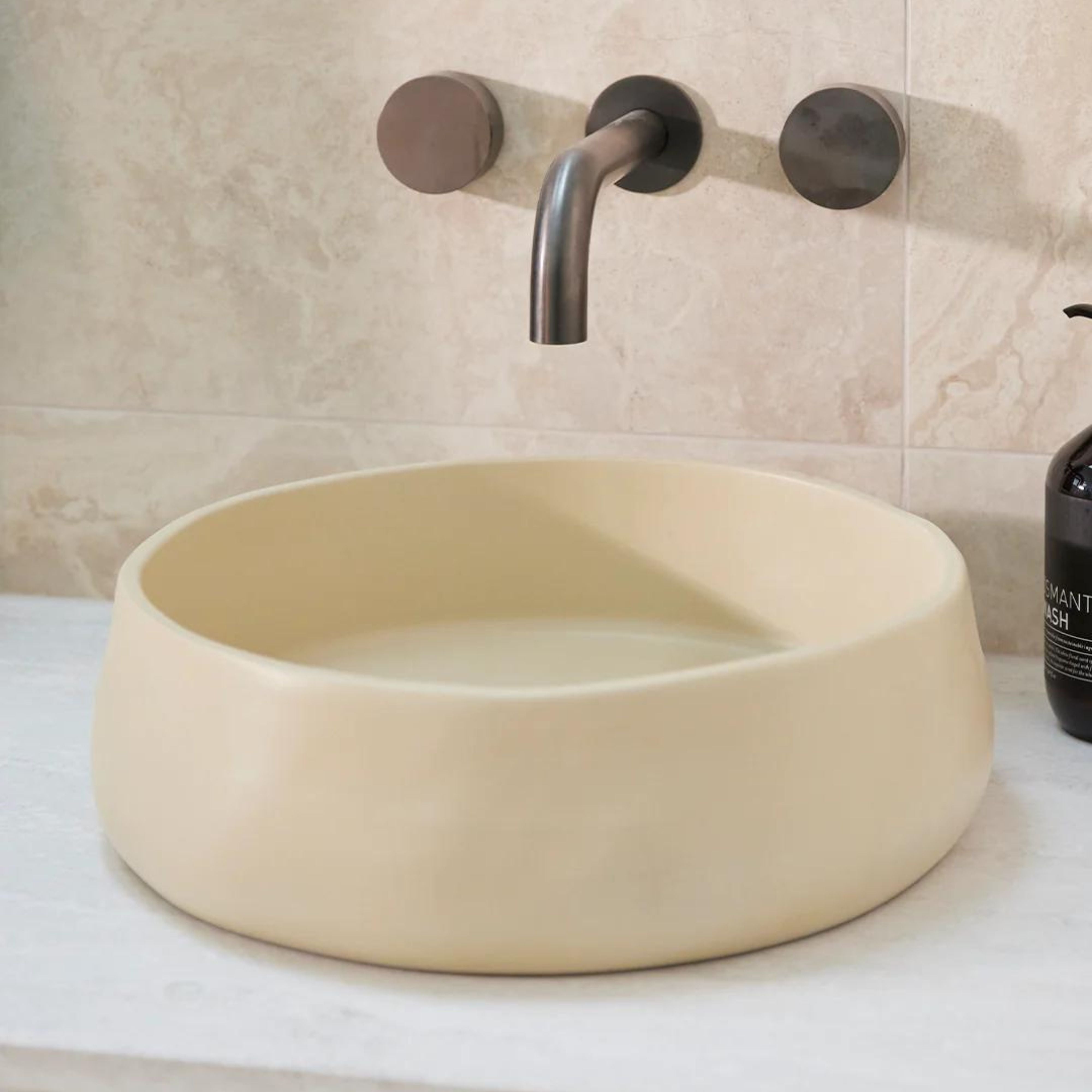 NOOD CO CONSCIOUS RANGE MILL ABOVE COUNTER / WALL HUNG BASIN SAND 380MM