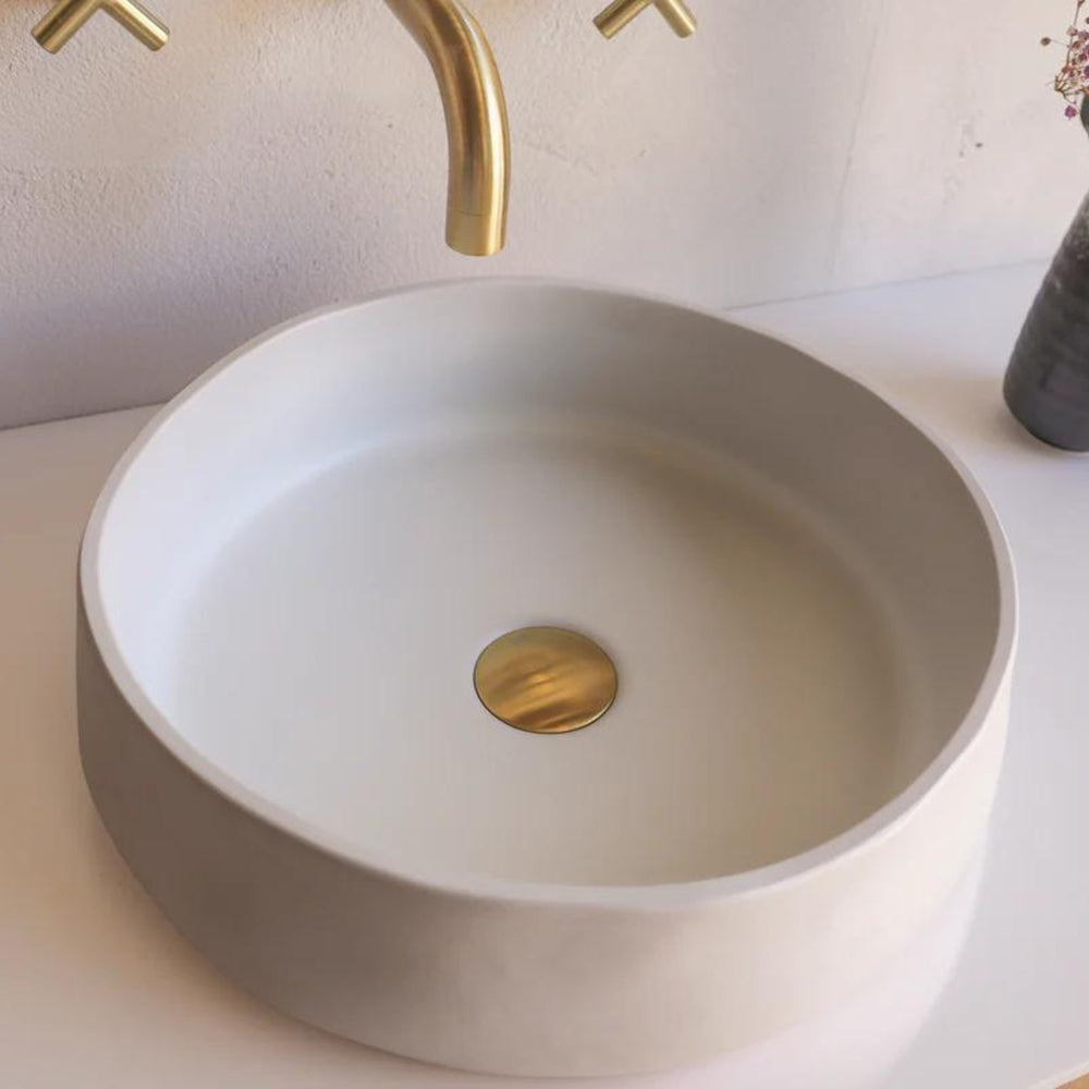 NOOD CO CONSCIOUS RANGE MILL ABOVE COUNTER / WALL HUNG BASIN IVORY 380MM