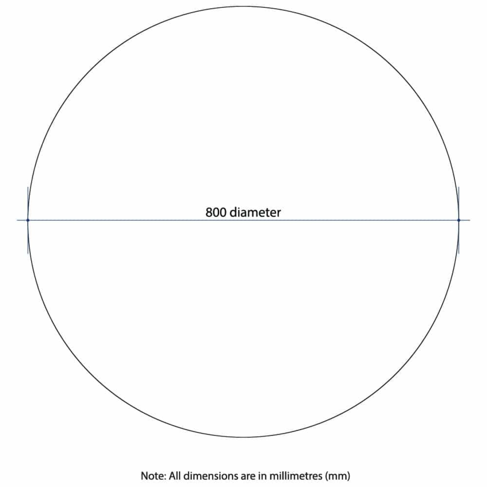 THERMOGROUP ABLAZE ROUND POLISHED EDGE MIRROR 800MM
