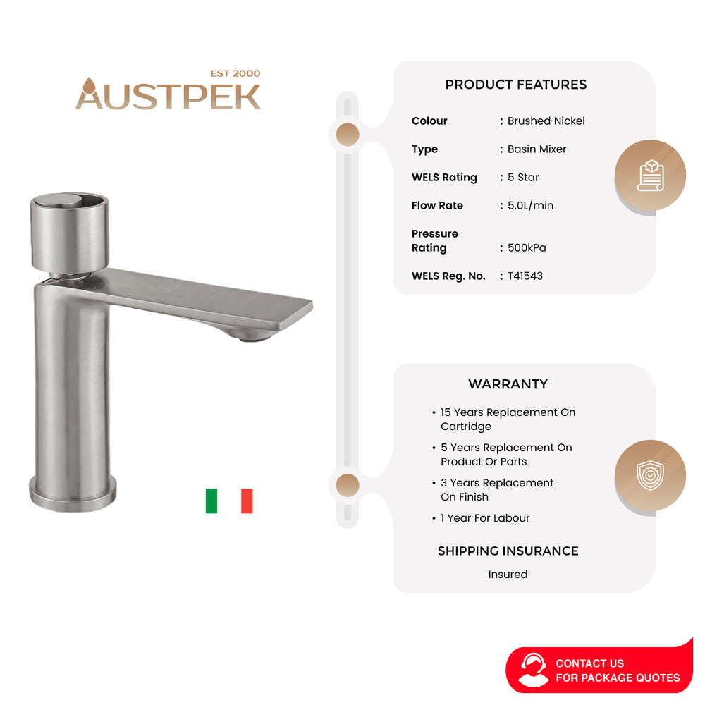 ARMANDO VICARIO PIAZZA BASIN MIXER BRUSHED NICKEL