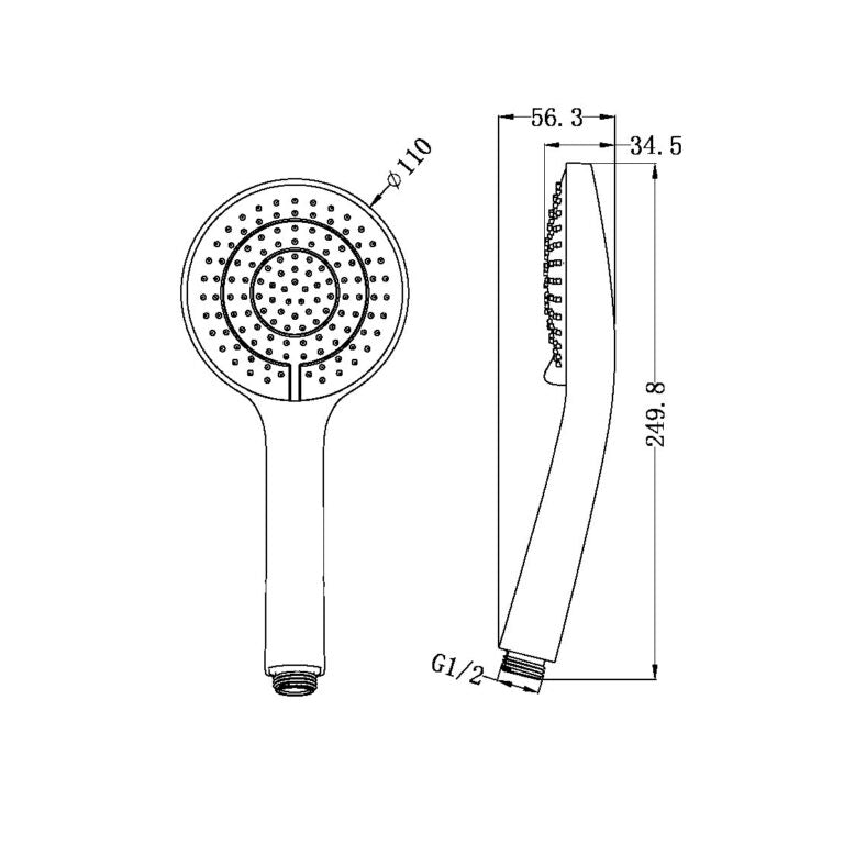 NERO AIR HAND SHOWER 110MM BRUSHED GOLD