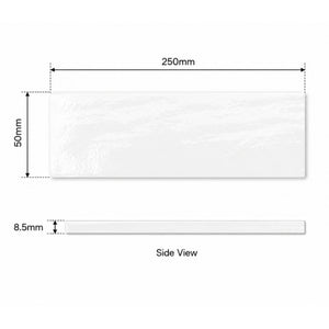 EVERSTONE MIDO BLANCO MATTE 50X250MM RECTANGLE TILE (PER BOX)