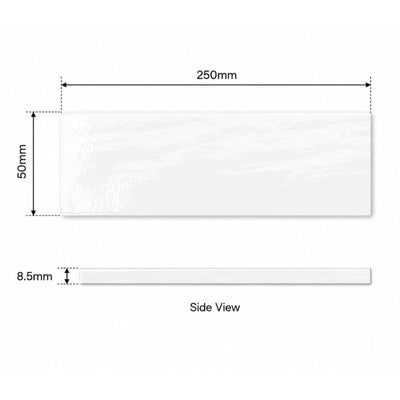 EVERSTONE MIDO BLANCO MATTE 50X250MM RECTANGLE TILE (PER BOX)