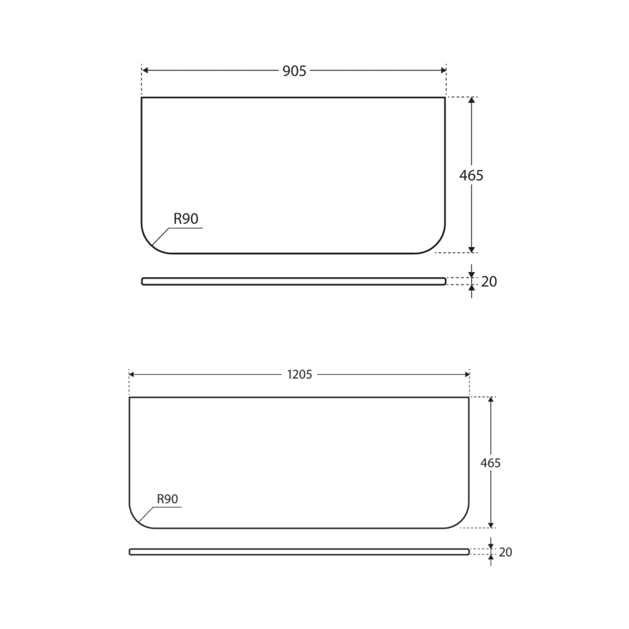 FIENZA NERO VENA SILICA FREE CURVED DEPTH STONE BENCHTOP (AVAILABLE IN 900MM AND 1200MM)