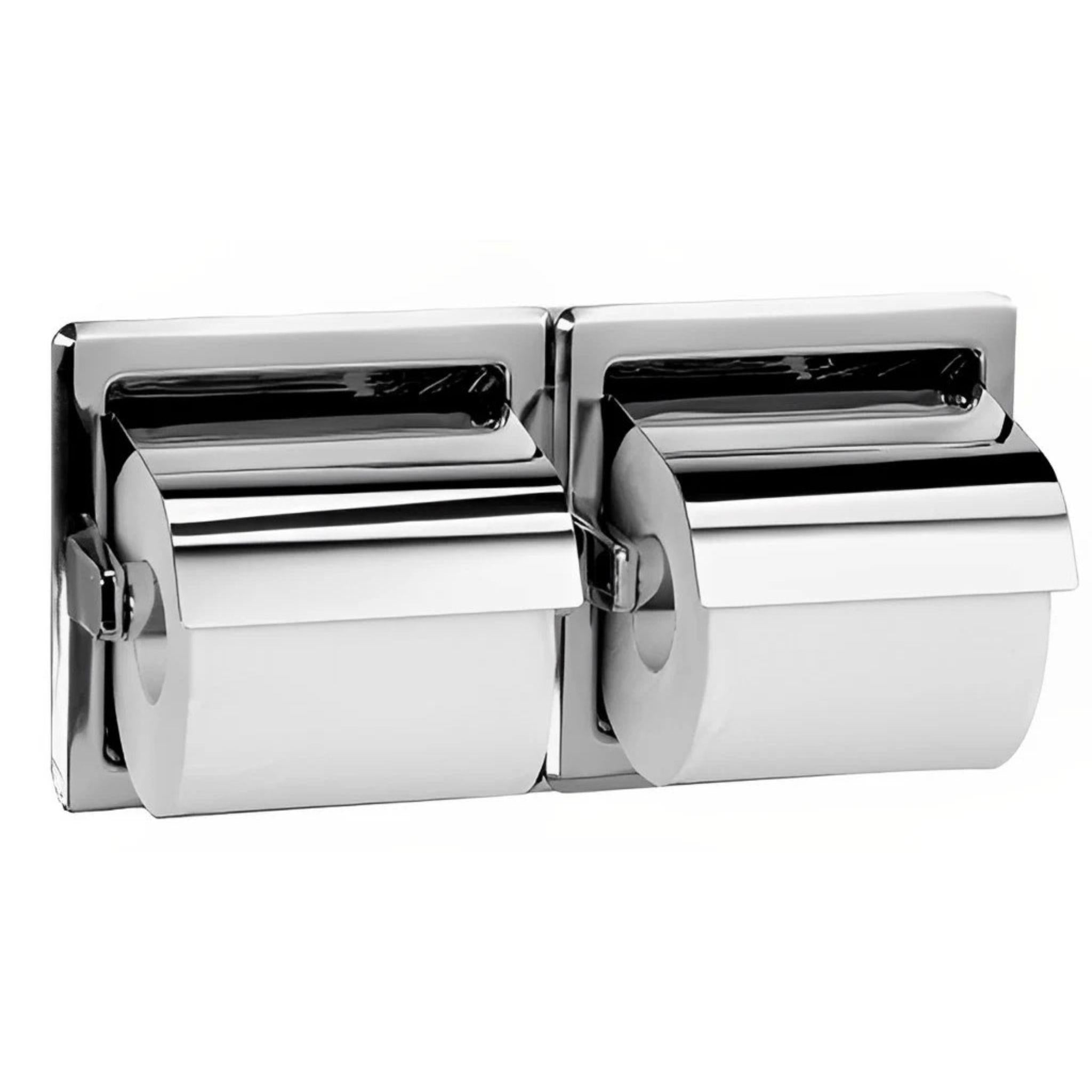 POSEIDON BRIGHT DOUBLE TOILET TISSUE DISPENSER CHROME 324MM