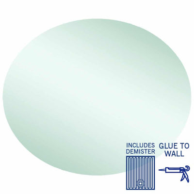 THERMOGROUP ABLAZE OVAL POLISHED EDGE GLUE MIRROR 600X800MM