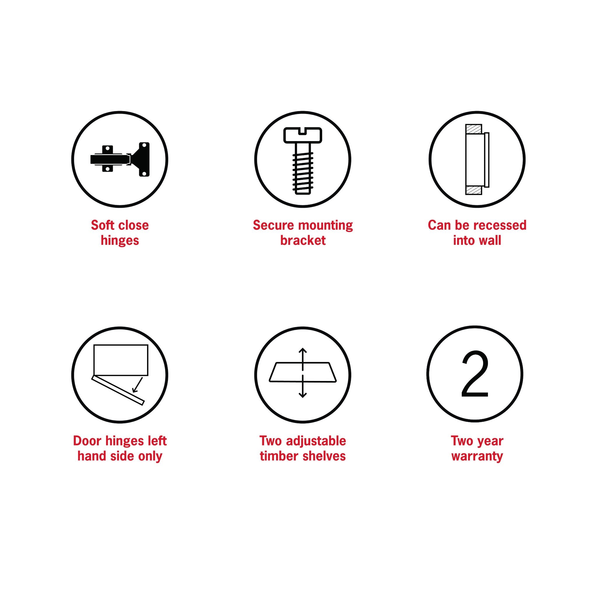 THERMOGROUP ABLAZE ARCH MIRROR CABINET WHITE 500X800MM